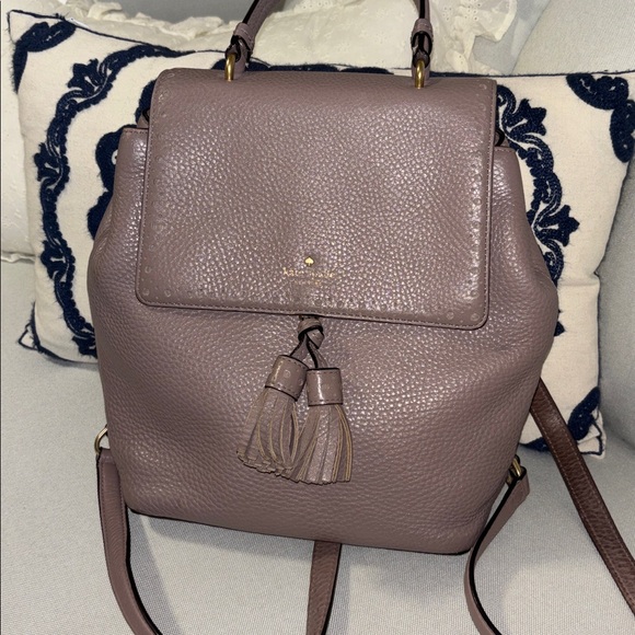 Kate Spade Taupe Leather Backpack - Picture 1 of 3